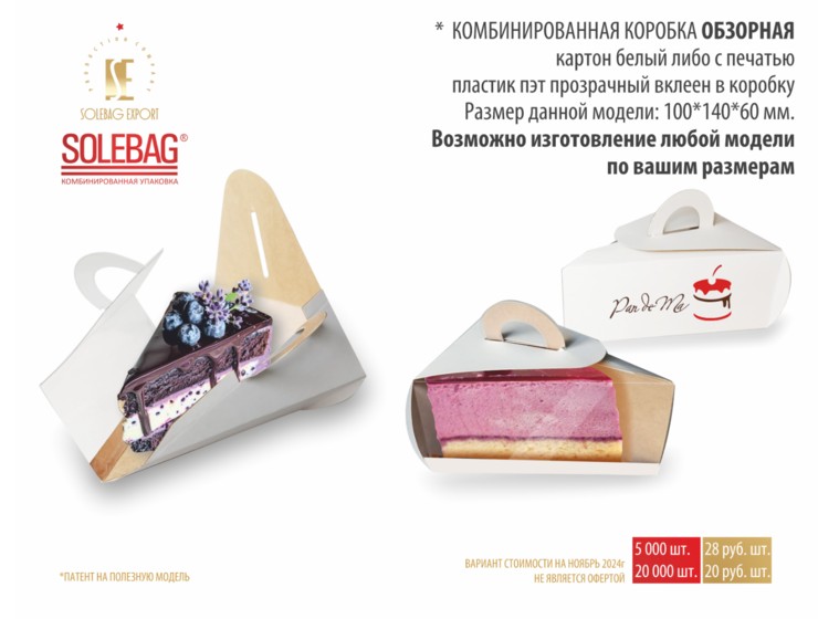 Обзорная комбинированная упаковка 100*140*60 мм